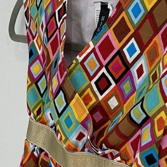 High 5 Sleeveless Geometric Print Colorful Dress 4 - Picture 4 of 10
